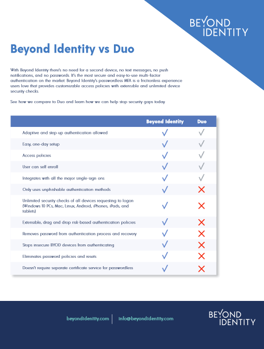 Duo MFA vs Beyond Identity