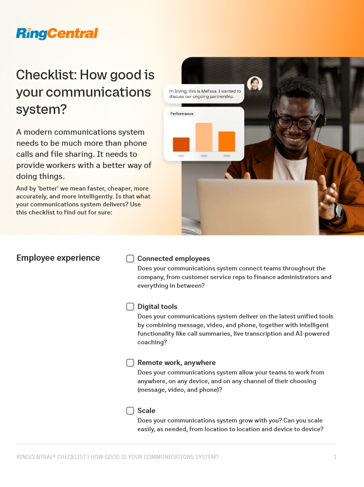 Checklist How Good is Your Communications System