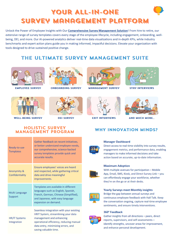 Innovation Minds - Survey Management Capability Sheet